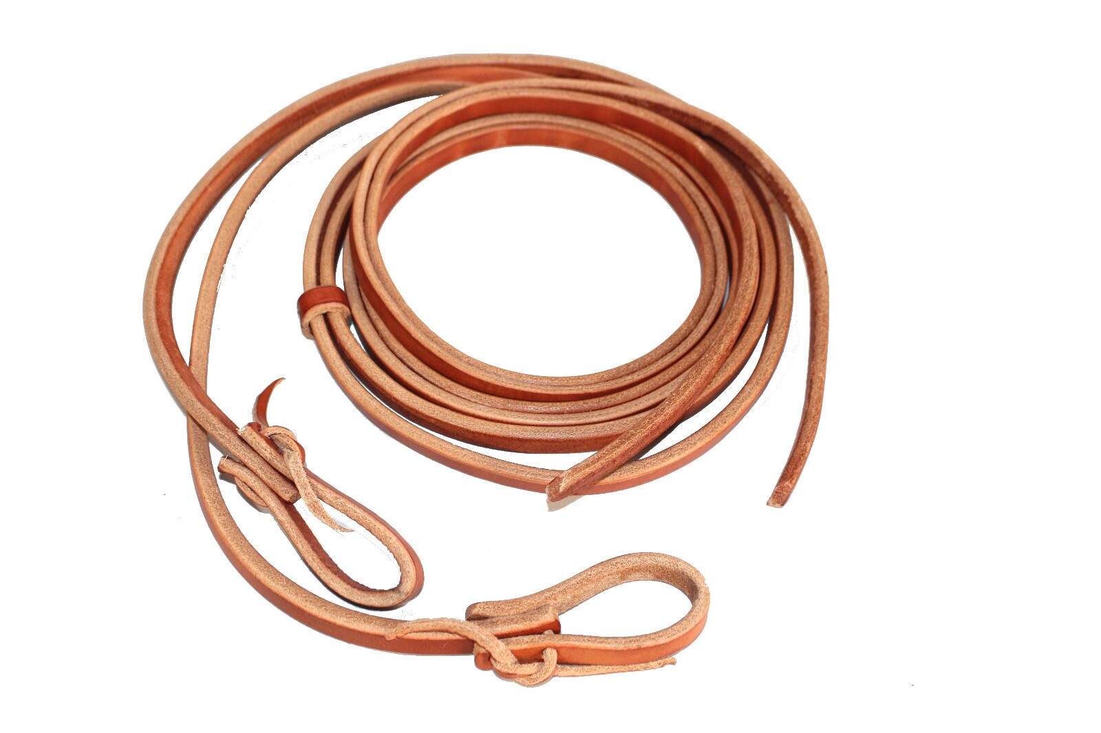 FS Tack Premium Hermann Oak Harness Leather Split Reins Tie Ends 1/2" x 8' USA