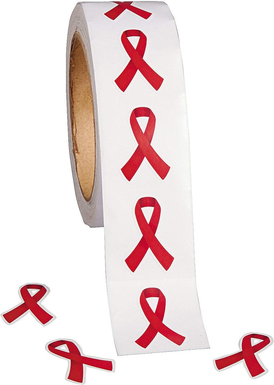 Red Ribbon Stickers (500 Stickers) Drug Awareness Week Supplies Medium,