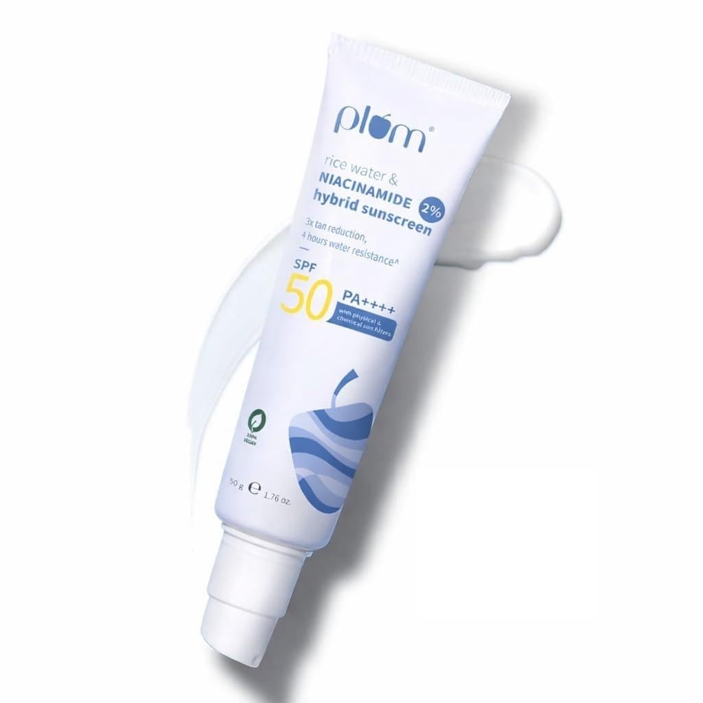 Plum SPF 50 PA++++ Sunscreen with 2% Niacinamide & Rice Water Oily &Dry Skin 50g