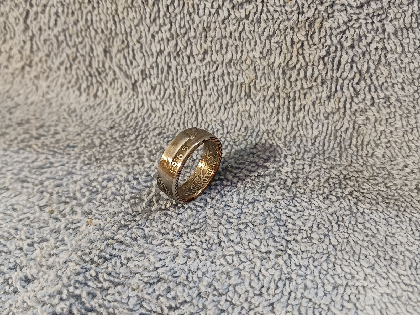 1965 Washington Quarters, Handmade Coin Ring, Size 7