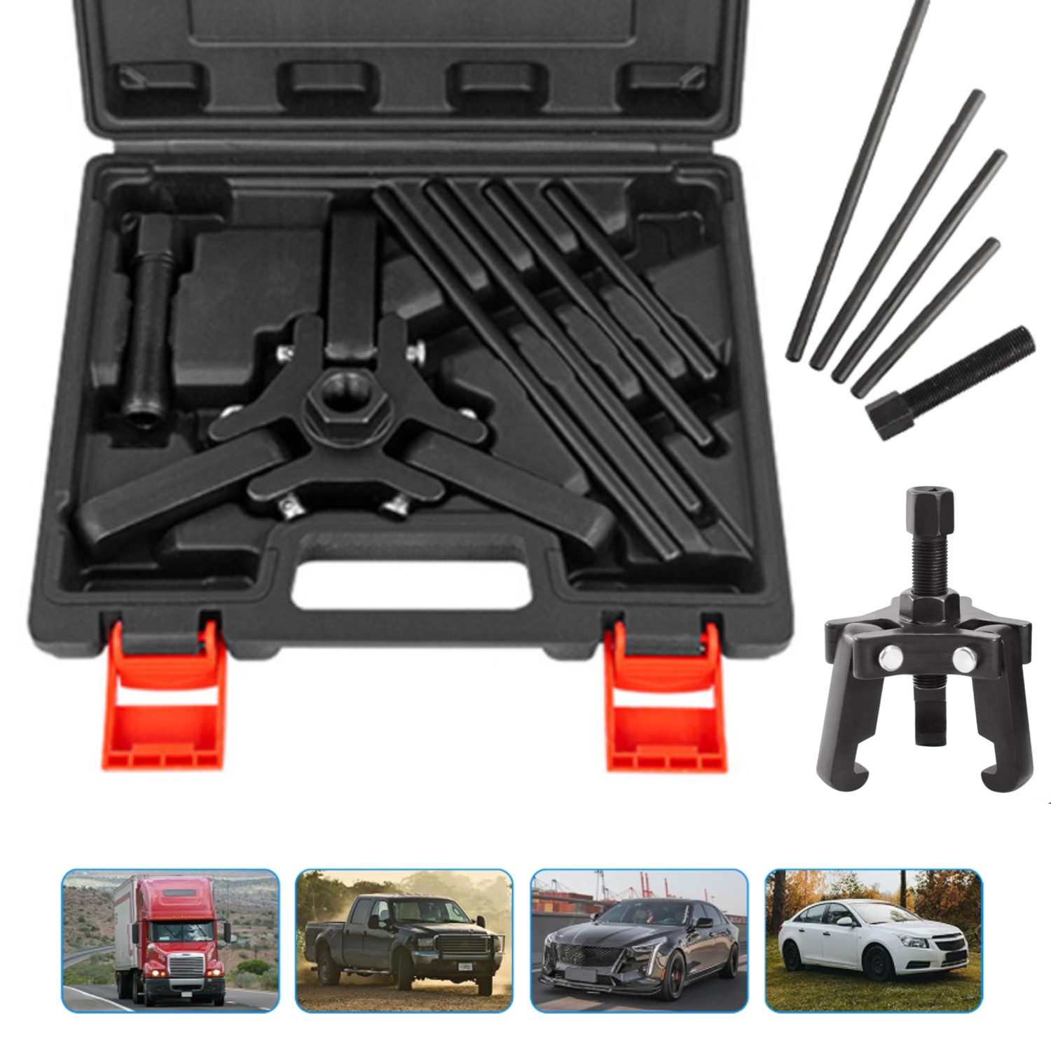 Harmonic Balancer Puller Kit, Adjustable 3-Jaw Puller for Removing Harmonic Damp
