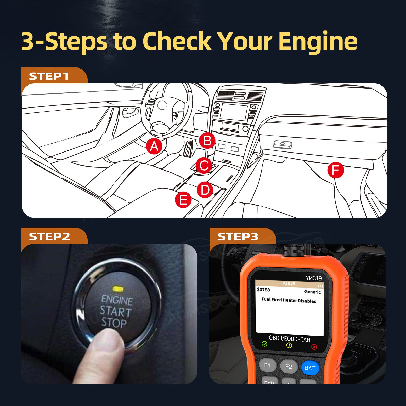 For Nissan Rogue OBD2 Scanner Code Reader Check Engine Car Diagnostic Tool