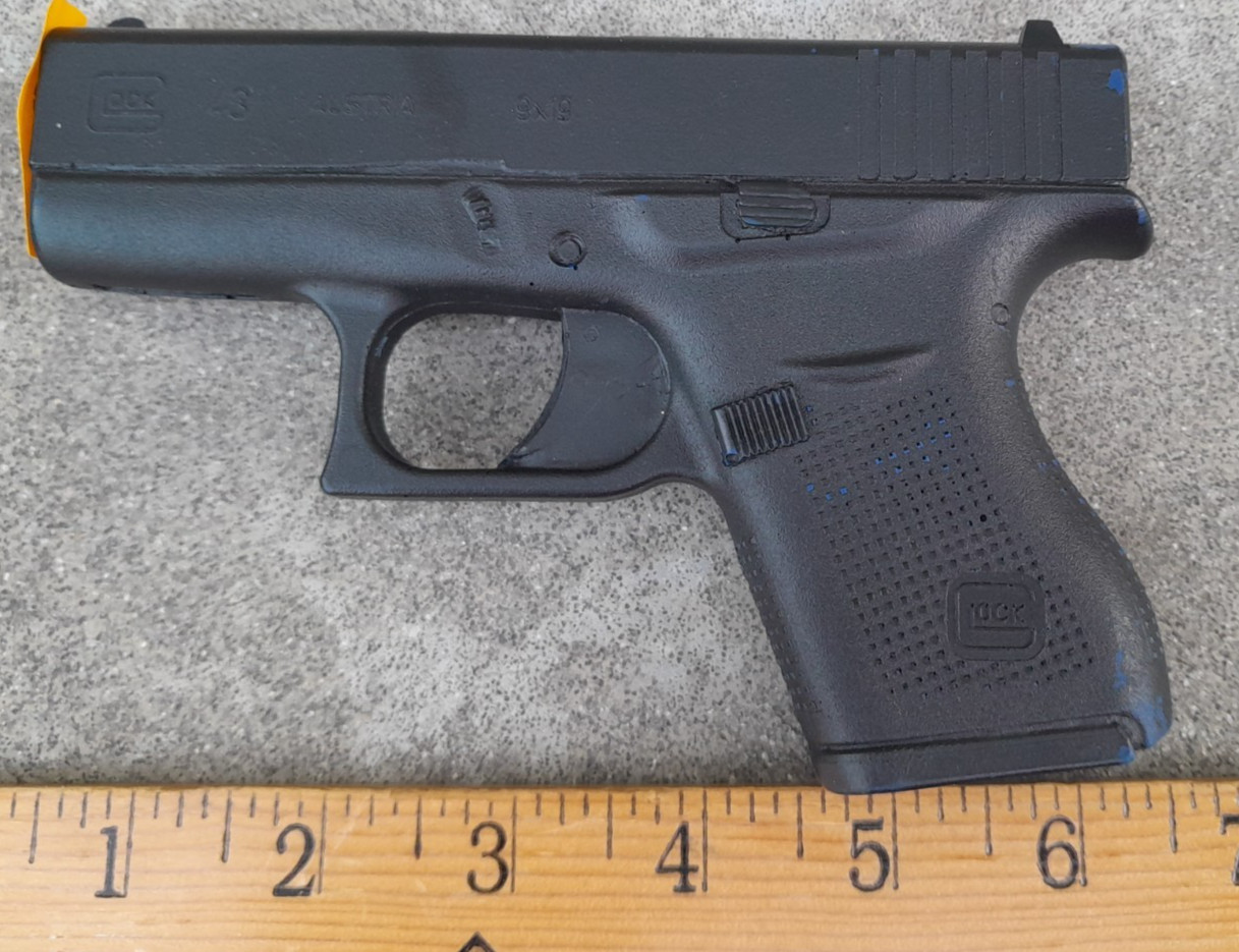 PROP Hard Resin Life-Size Full-Size Glock 43 pistol NEW With Tags Movie TV Stage