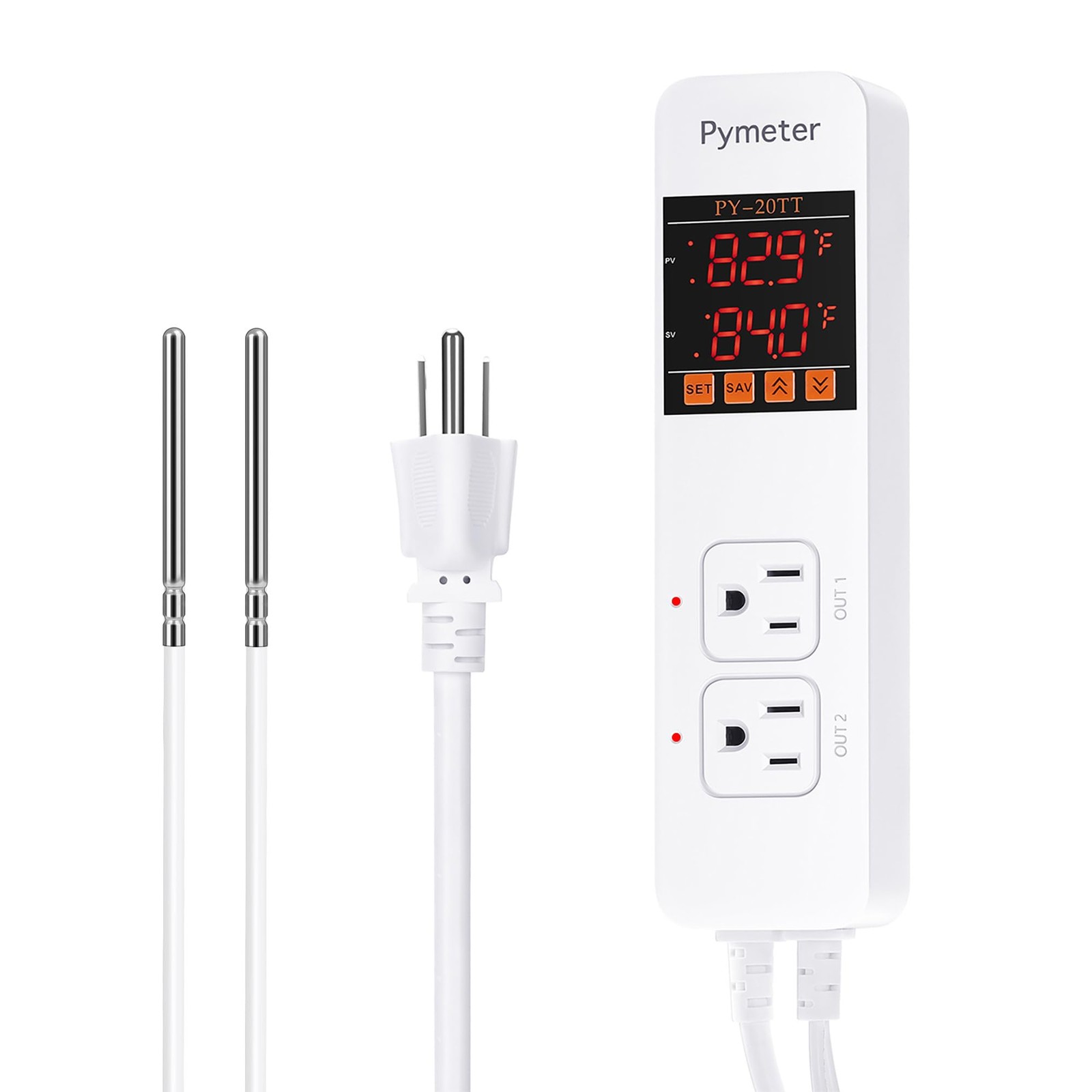 Pymeter Digital Temperature Controller Dual Probe Reptile Thermostat Controll...