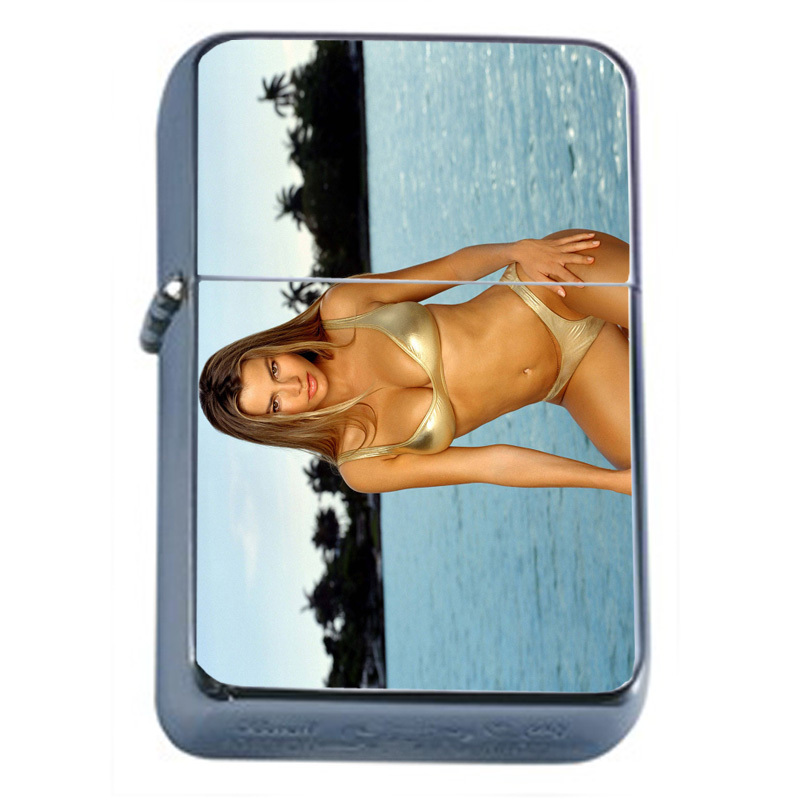 Latina Pin Up Girls D2 Flip Top Oil Lighter Wind Resistant Flame