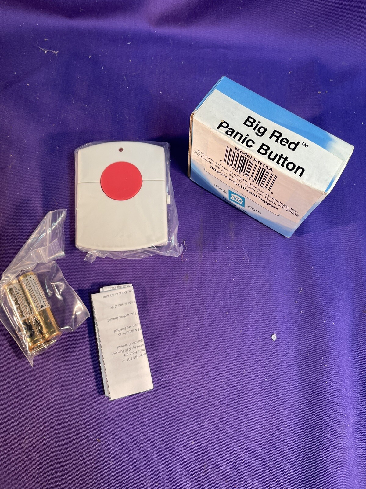 X10 Wireless Security Big Red Panic Button Model KR15A New in box