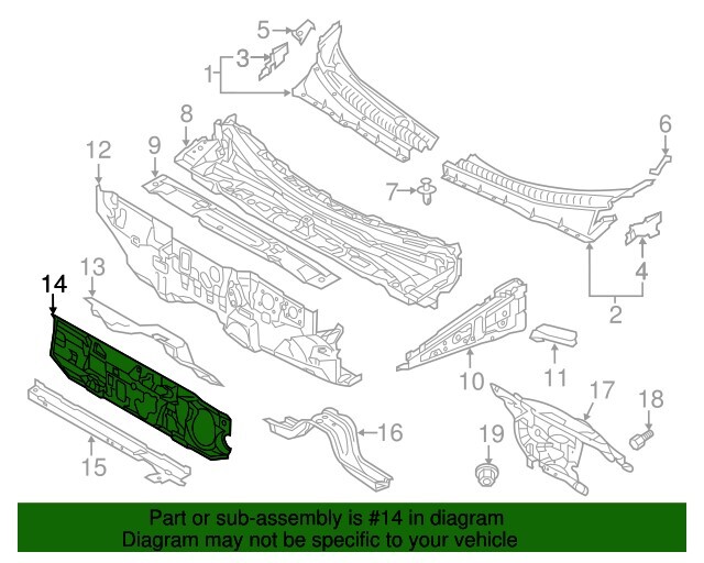 NEW OEM Mitsubishi Upper Dashboard Insulation Panel 5230C082 Outlander 2007-2020