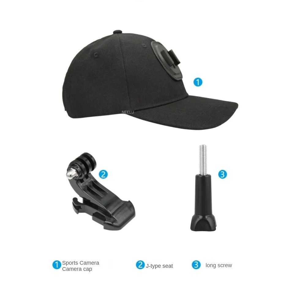 Adjustable Action Camera Cap Hat Mount for GoPro Hero Insta360 DJI Osmo