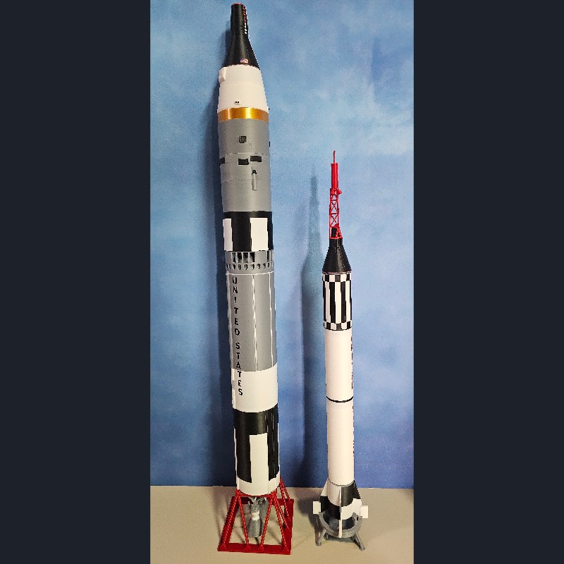 1/60 US NASA Gemini Titan II Mercury Redstone Rocket 3D Model Finished Painted