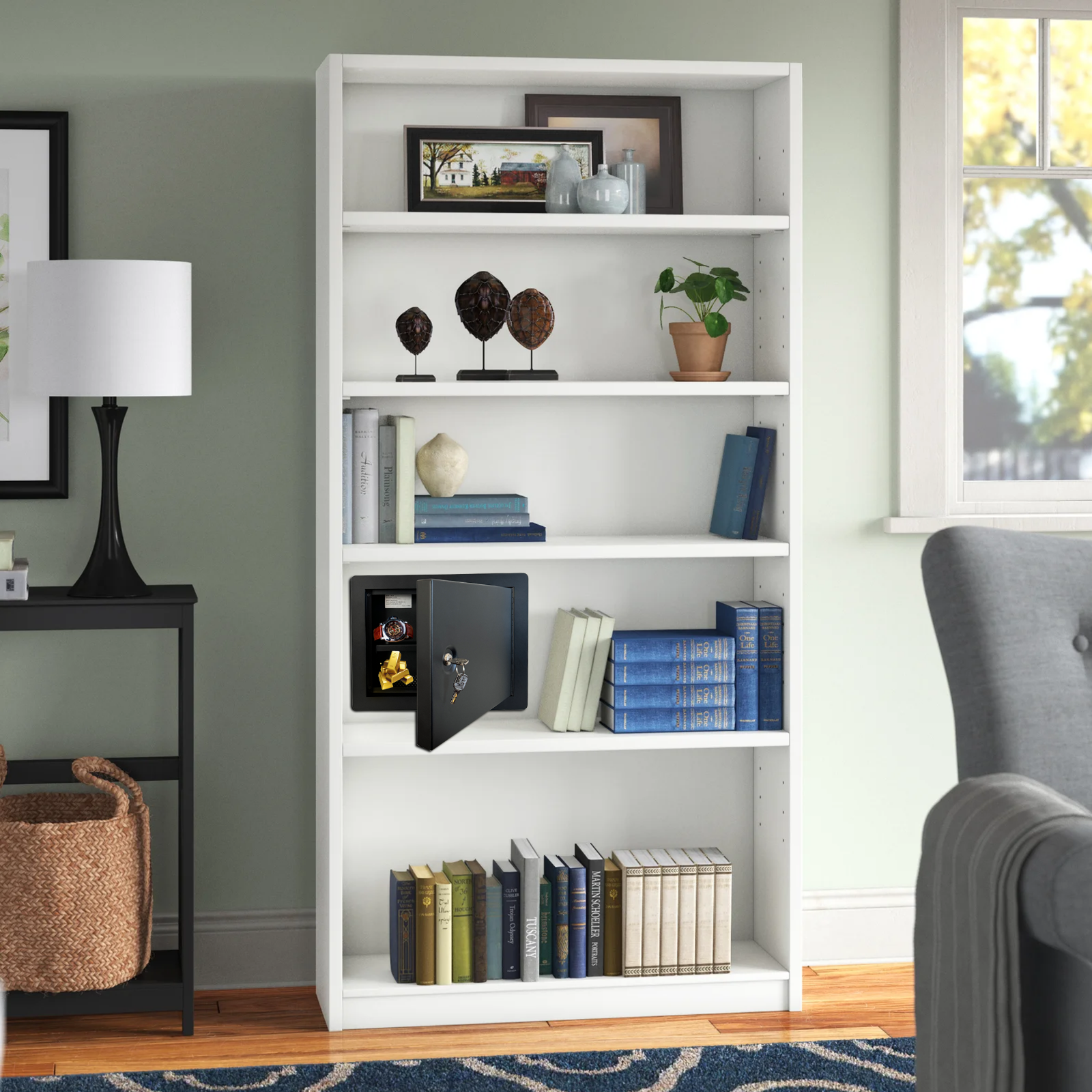 Heavy-Duty In-Wall Safe with Key Lock for Secure Storage, Wall Safe Box