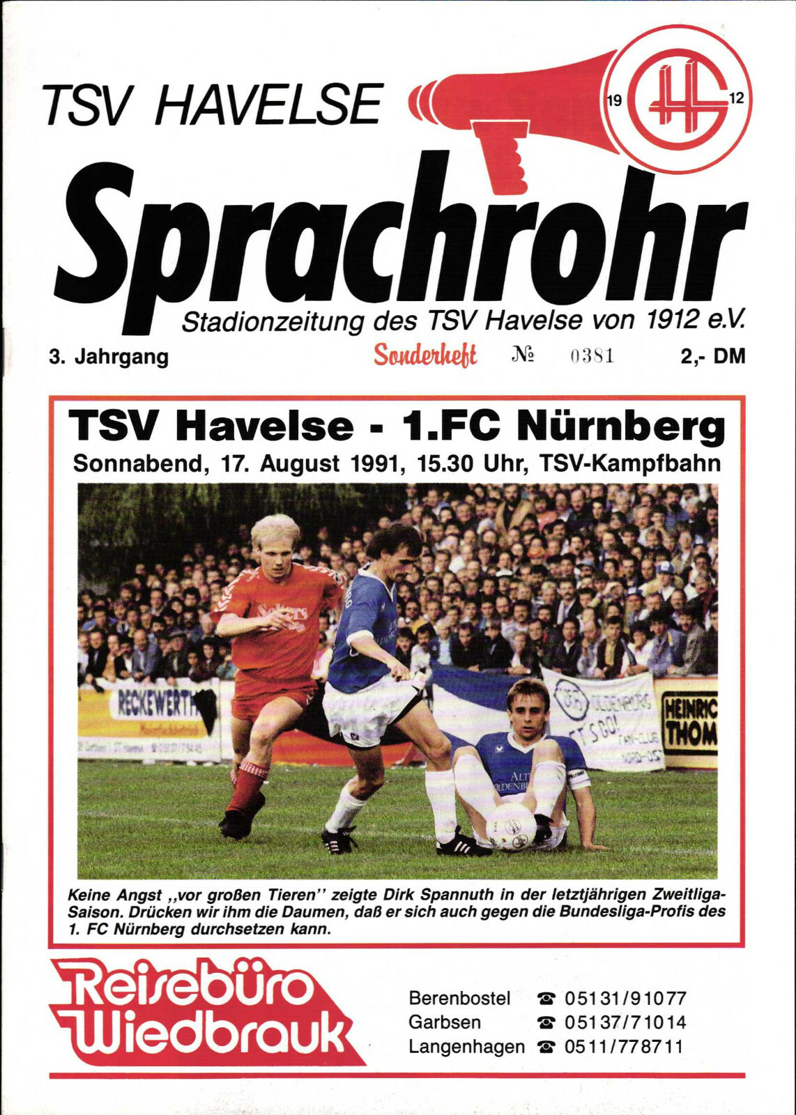 Dfb Cup 91/92 Tsv Havelse - 1. Fc Nuremberg 17.08.1991