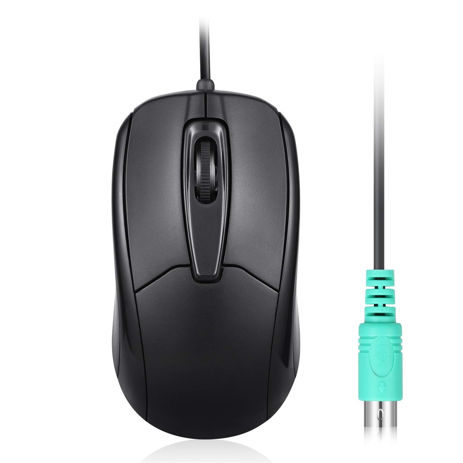 Perixx Perimice-209 P, Wired PS2 Mouse with 1000 DPI Resolution, Black, Black