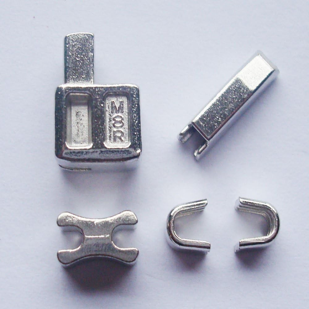 2 Sets Silver #8 Metal Zipper Head Box Sliders Retainer #8,