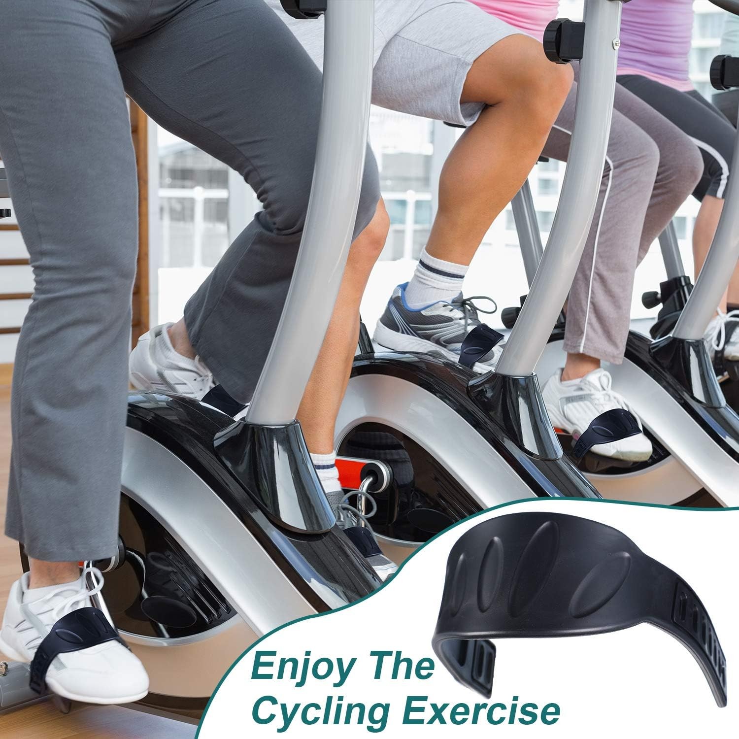 2 Pairs Exercise Bike Pedal Straps Universal for black