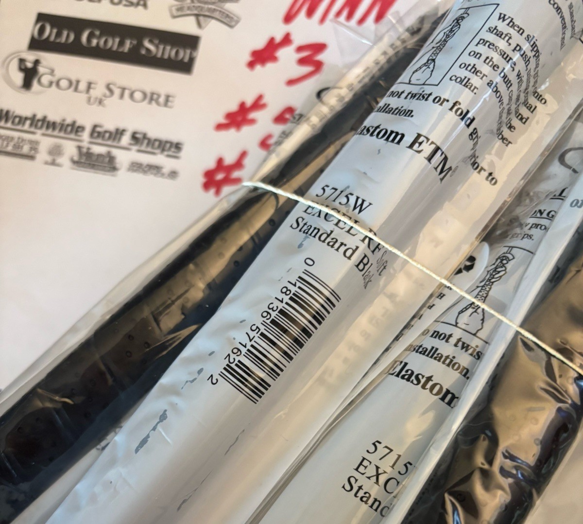 3 pcs Winn Excel Wrap Standard Size Golf Grips, Black 5715W *SURPLUS SALE*