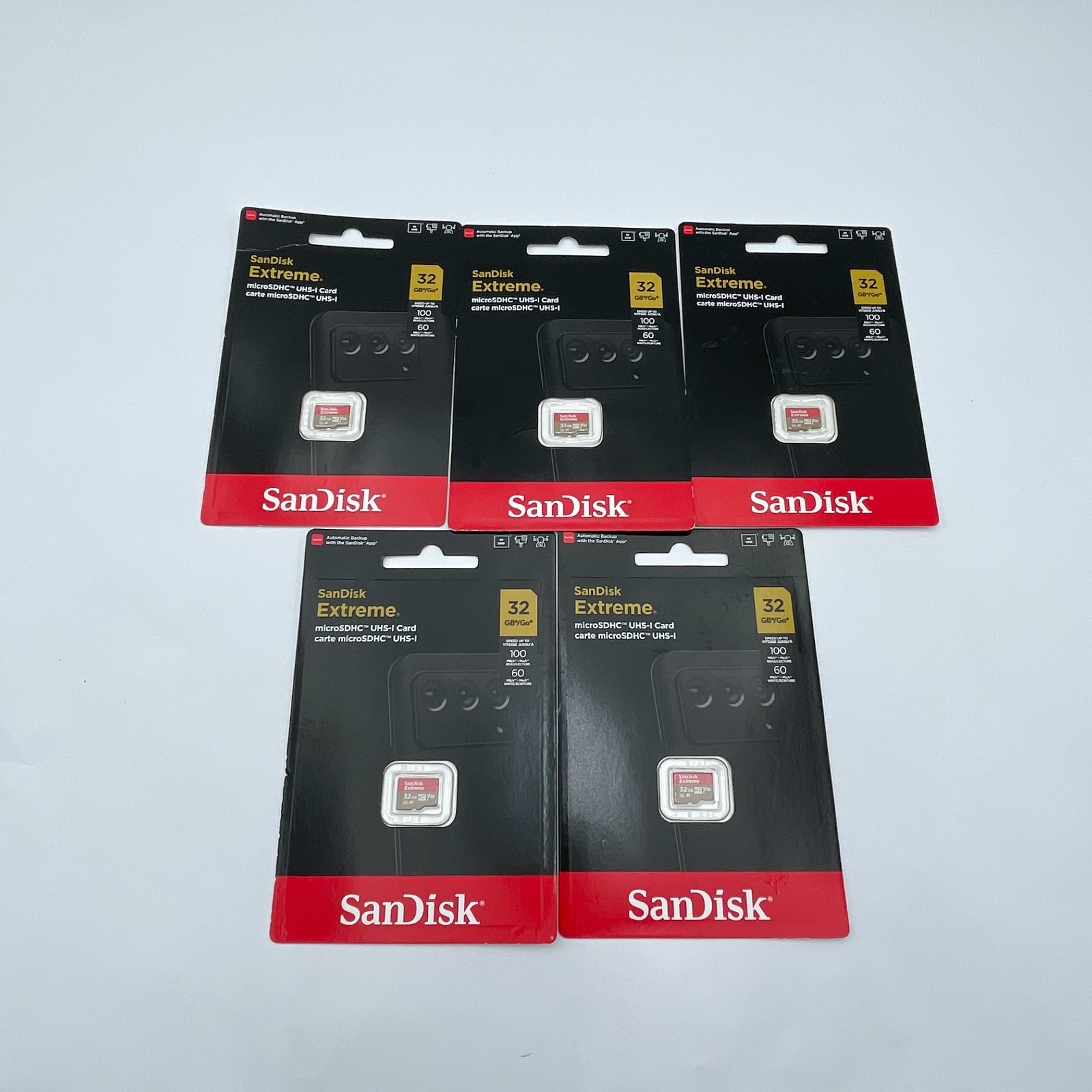 Lots of 5 - SanDisk Extreme microSDXC UHS-I Memory Card - 32GB - New Sealed