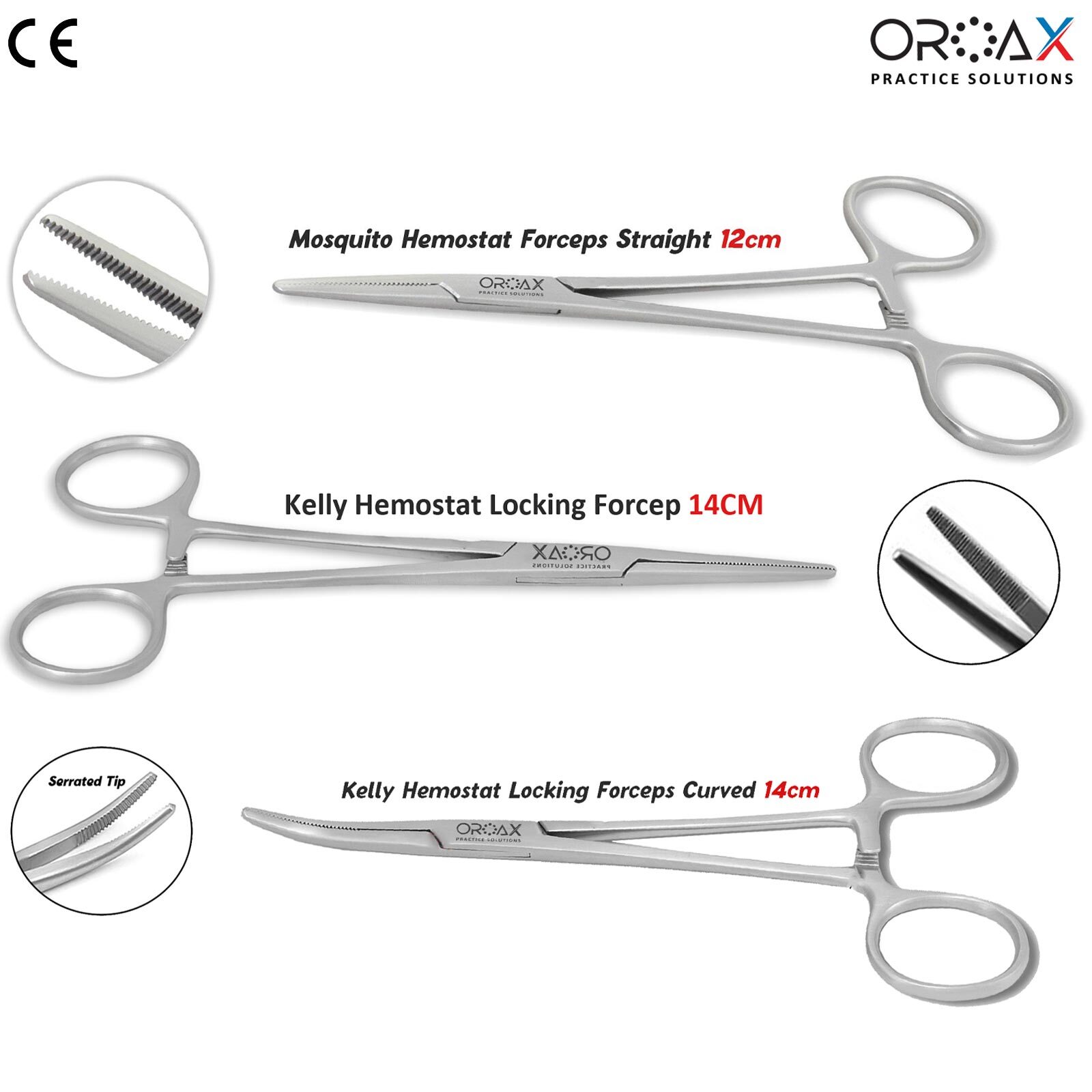 OROAX Surgical Hemostat Locking Clamp Pliers Hemostatic Forceps Vet Pet Groomer