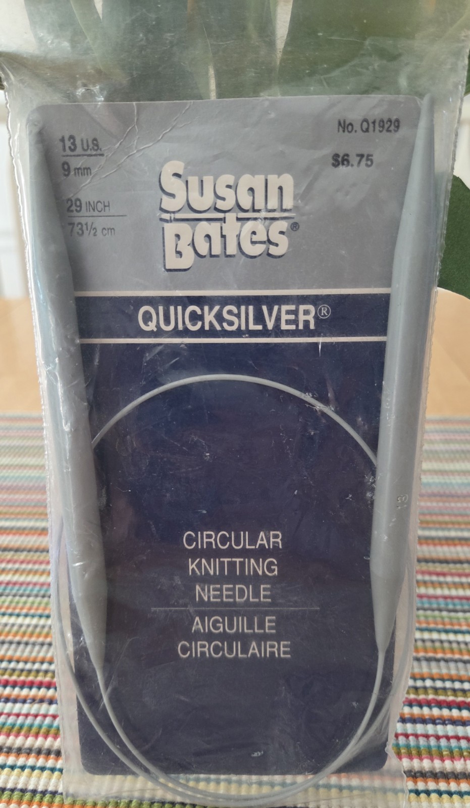 Susan Bates Quicksilver Circular Knitting Needle - Size 13 U.S. / 9 mm - 29 inch