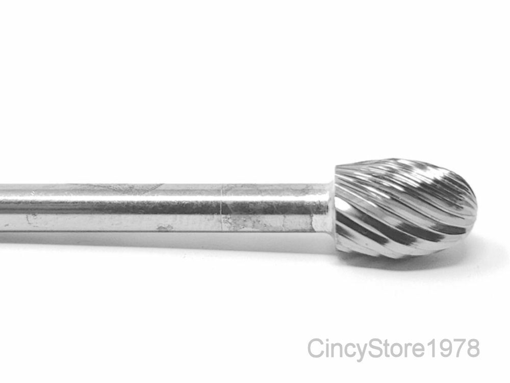 SE51S Oval Shape 1/4" Carbide Burr Bur Tool Die Grinder Bit 1/8" NEW