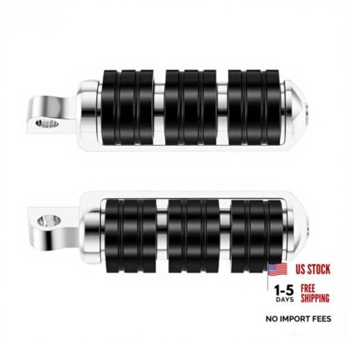 2 Pack Motorcycle Foot Pegs With Male Mount, CNC Aluminum Anti-Slip Rubber