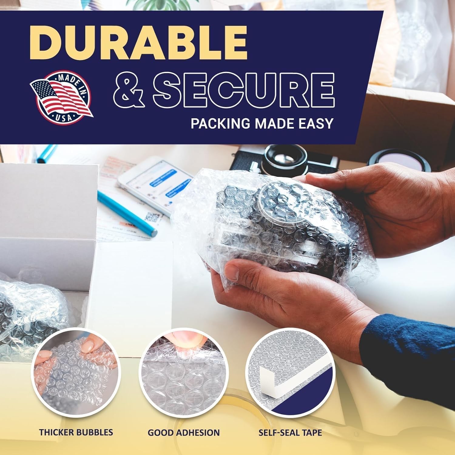 250 Pcs Clear Bubble Pouches 10x15.5'' Self-Seal Bubble Out Bags Double-Wall