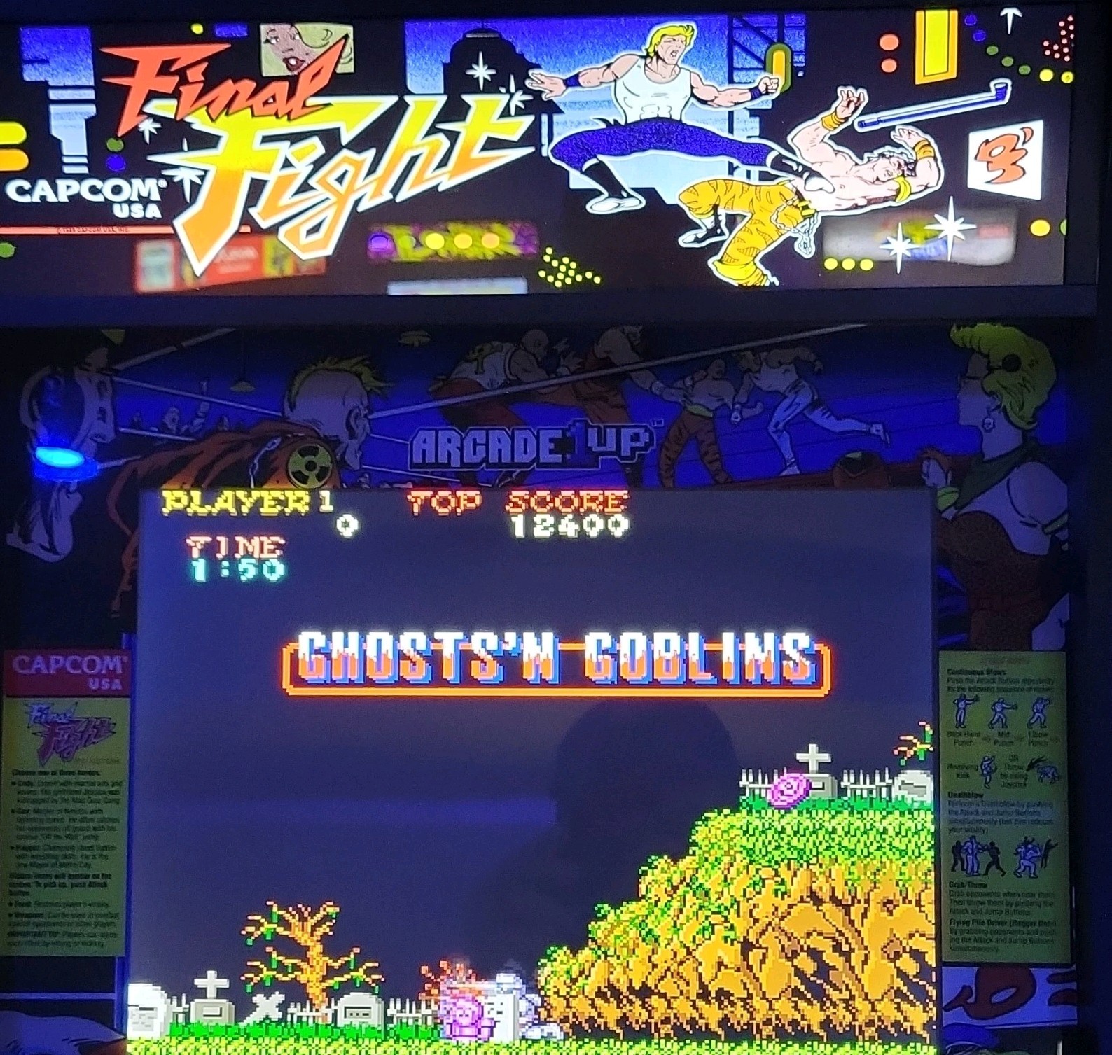 Arcade1Up Final Fight Capcom Arcade Cabinet w/ Riser - Light Up Marquee