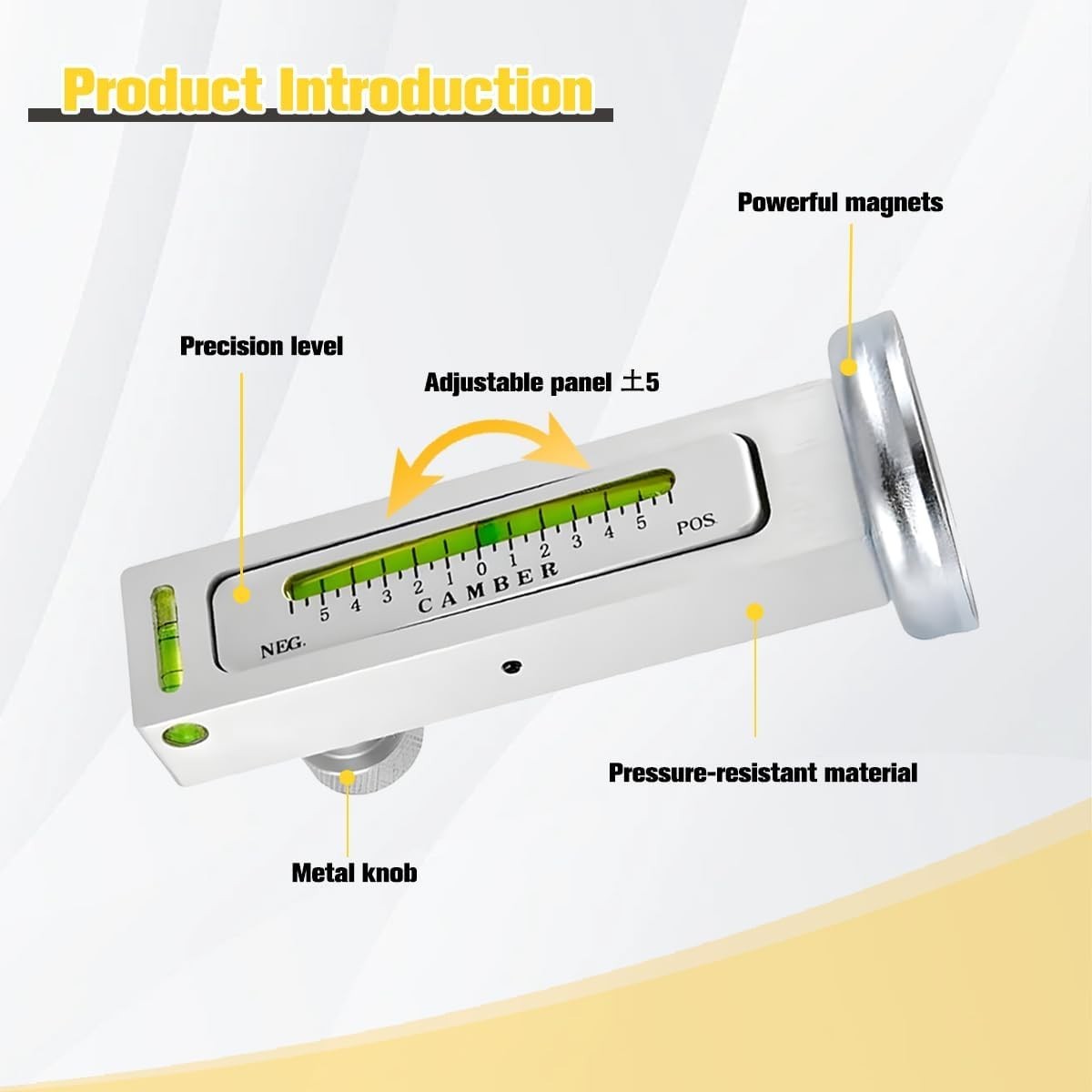 High-Grade Magnetic Wheel Camber Alignment Tool - Universal Auto Compatibility