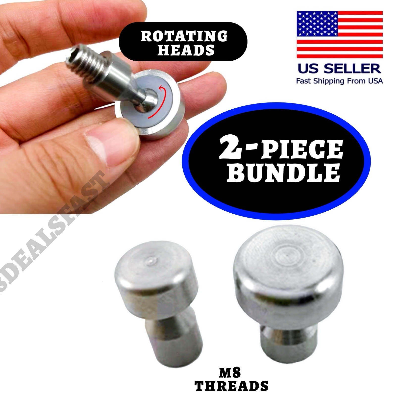 PDR Paintless Dent Repair Hail Ding Removal Hail Rod Swivel Tip Set 🔥(QTY 2)🔥