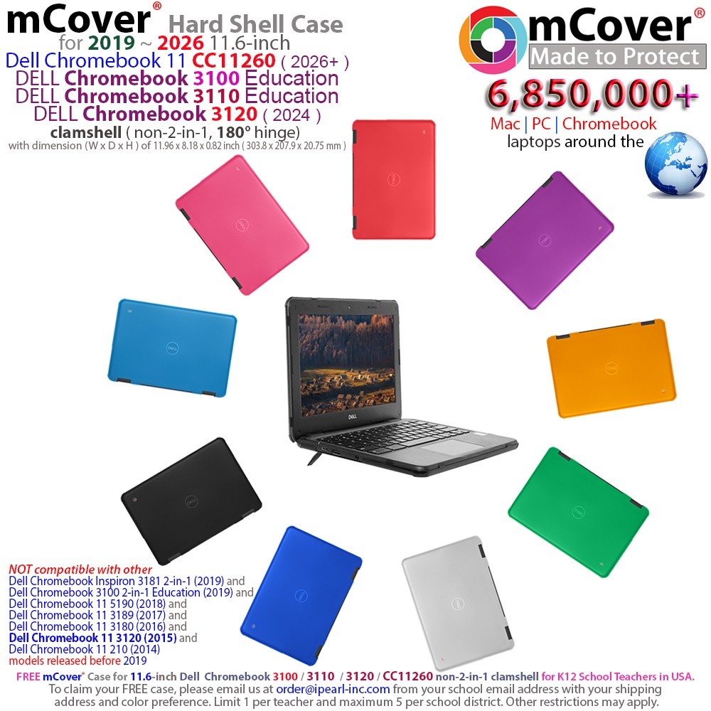 NEW mCover® Case for 11.6" Dell Chromebook 3100 3110 3120 Clamshell Education