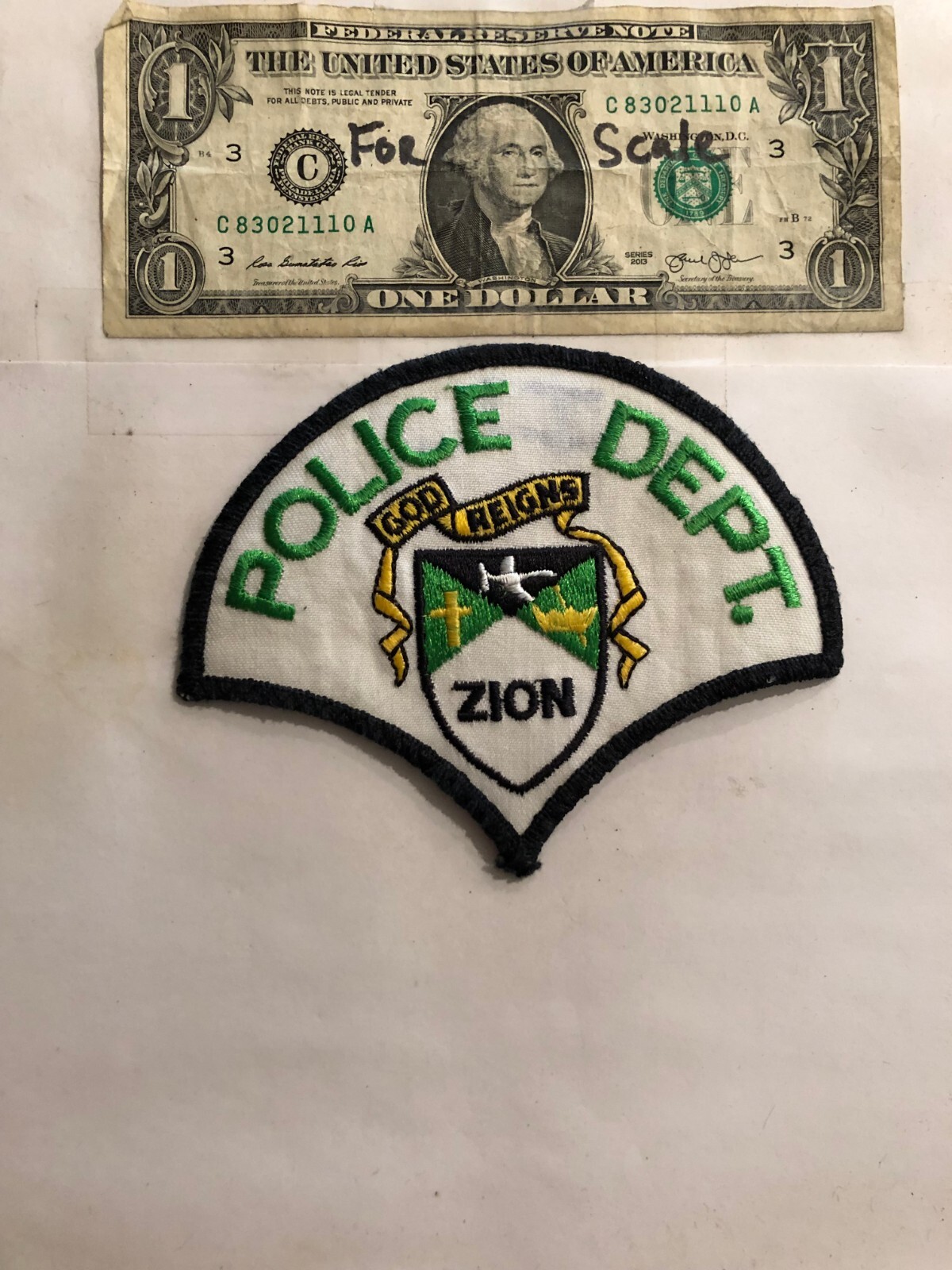 Zion Illinois Police Patch Un-sewn great condition