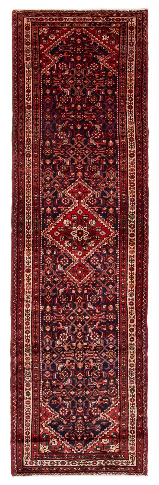 Vintage Hand-knotted Runner Rug 3'1" x 10'6" Traditional Oriental Wool Carpet