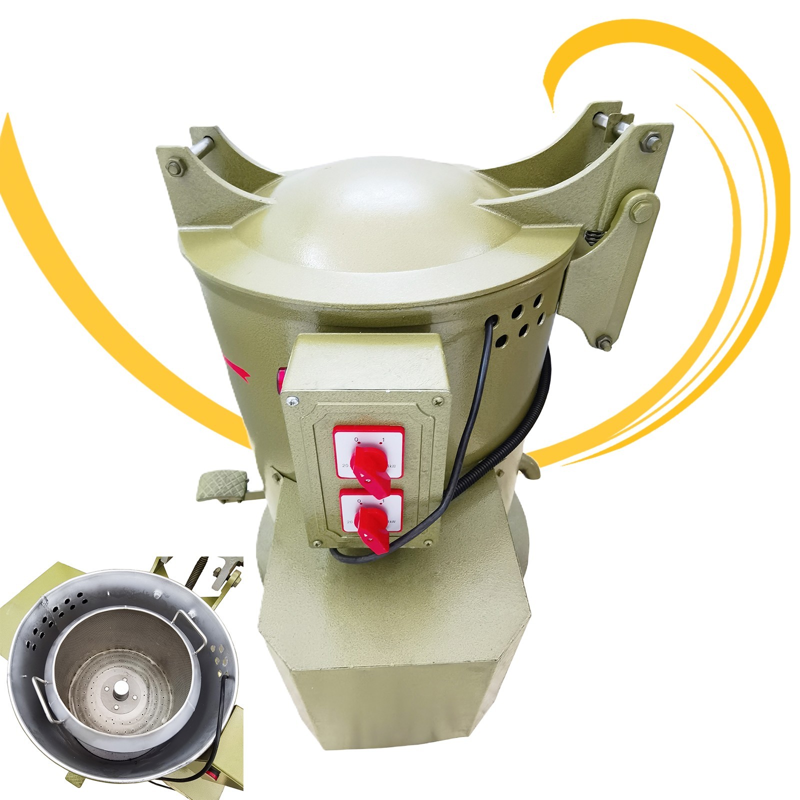 220V 1.1KW 77LB Industrial Centrifuge Metal Parts Dehydrator Dewatering Machine