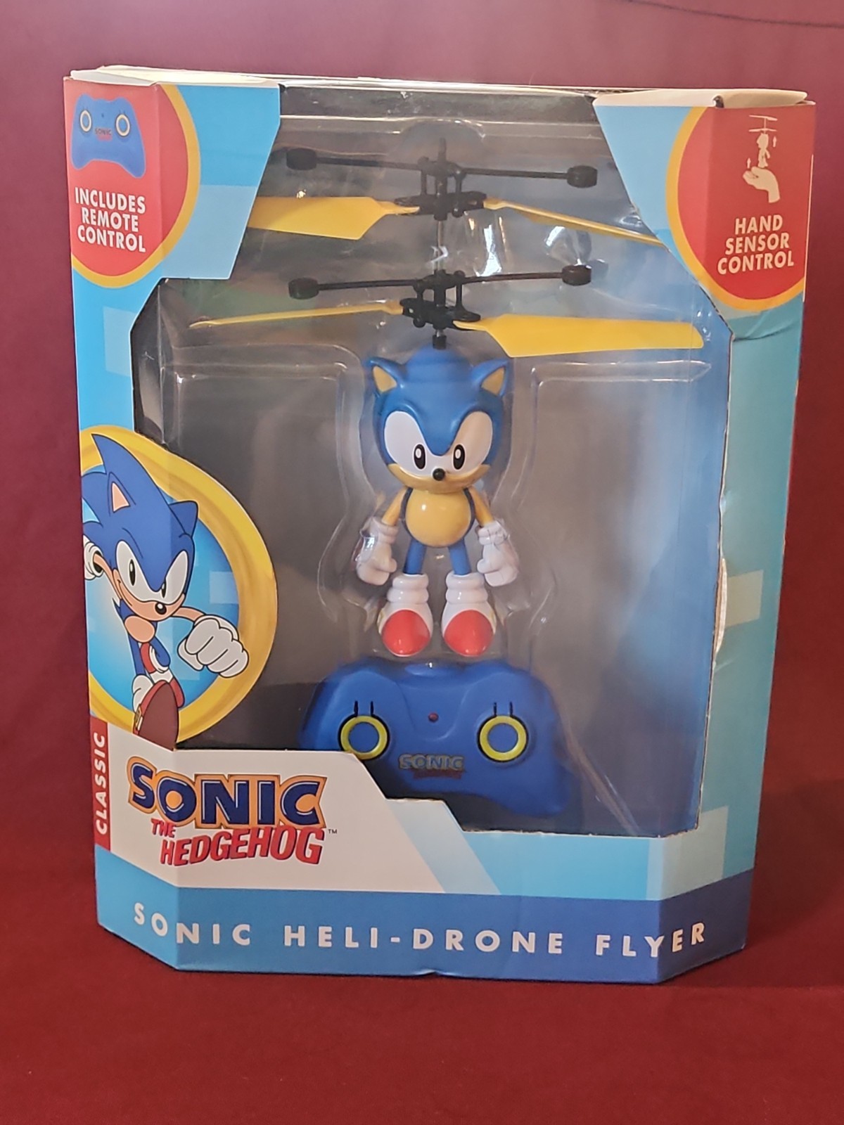 Classic Sonic The Hedgehog Hand Sensor Control HELI-DRONE FLYER & Remote Control