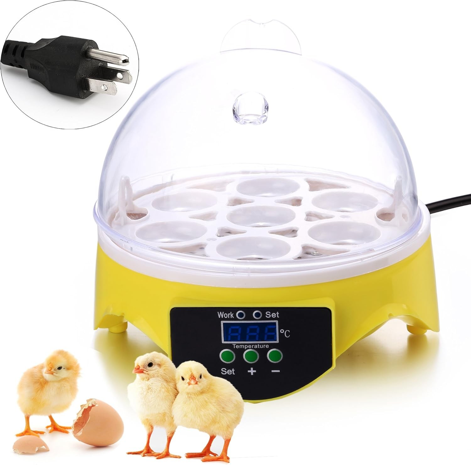 7 Egg Mini Incubator for Kids & Beginners 360° View Manual Temperature Control