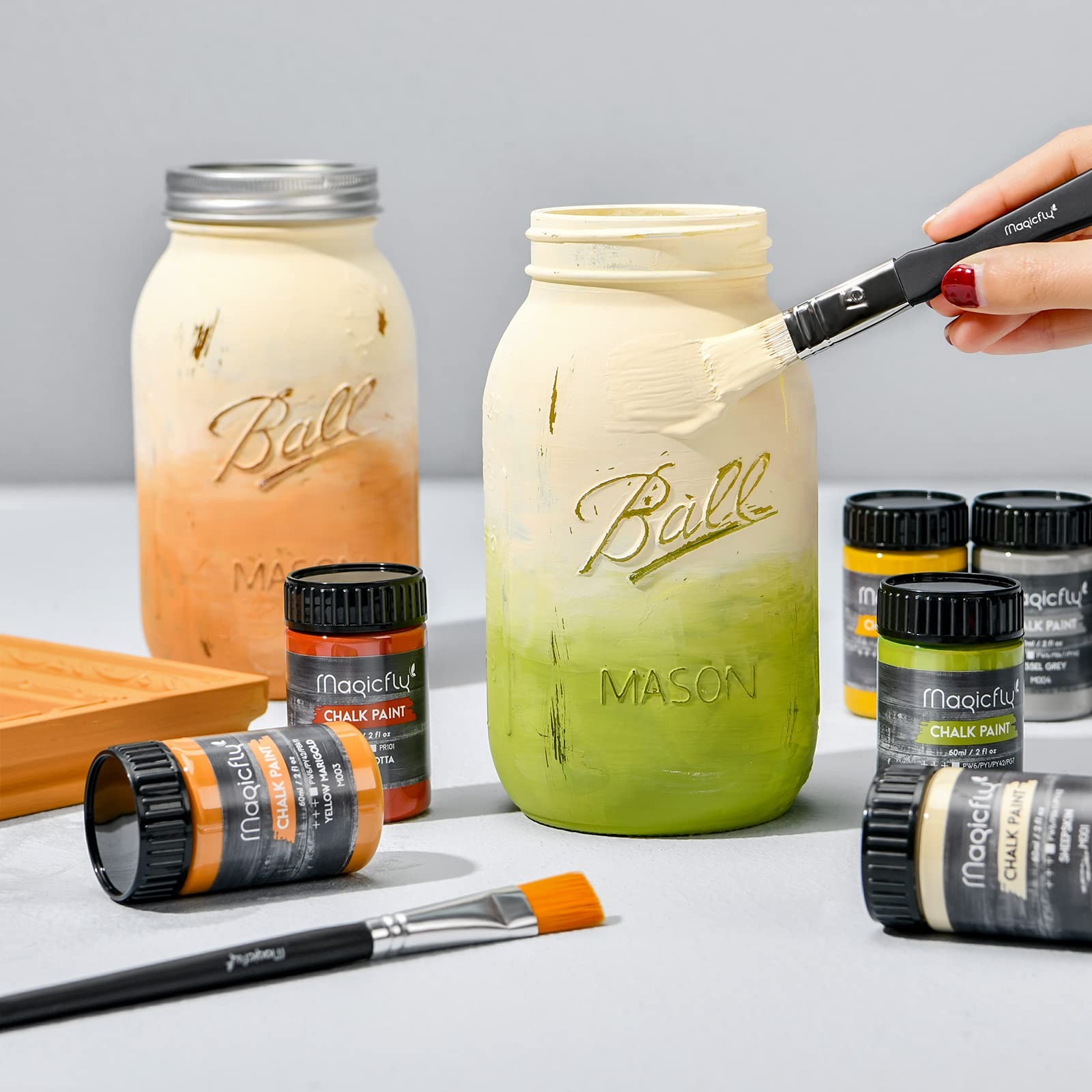 15 Pcs Chalk Furniture Paint Set 9 Colors Ultra Matte Finish Acrylic Craft Paint