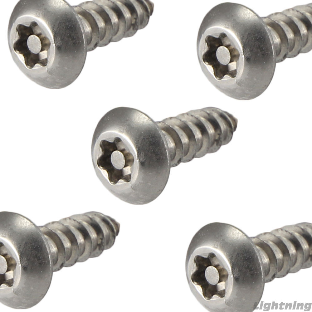 #10 x 1/2" Security Screws Torx Button Head Sheet Metal Stainless Steel Qty 100