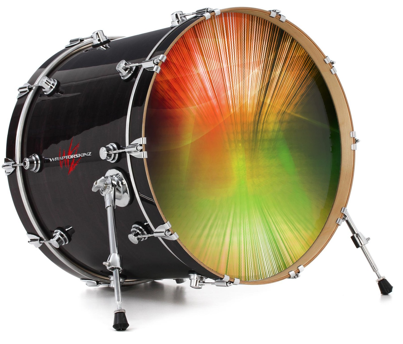 Vinyl Decal Skin for 20" Bass Kick Drum Head Bent Light Orangish