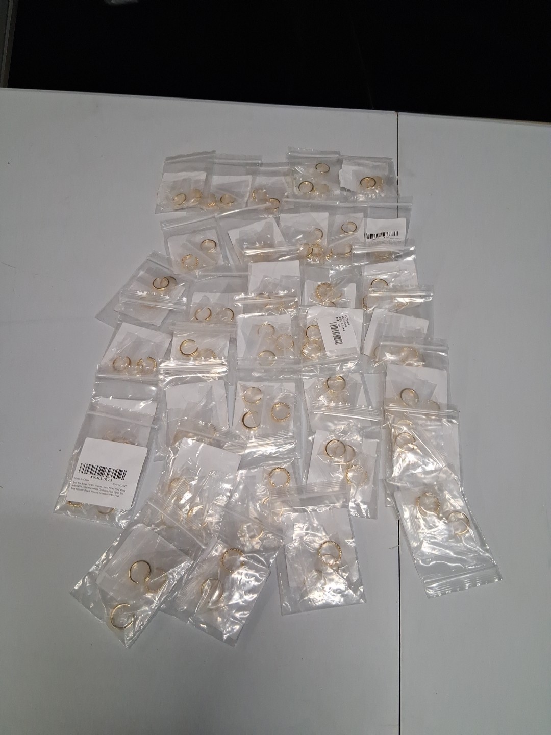 NEW 34 Packages /3pcs Gold Toe Rings, Open Adjustable Copper Toe Ring Set