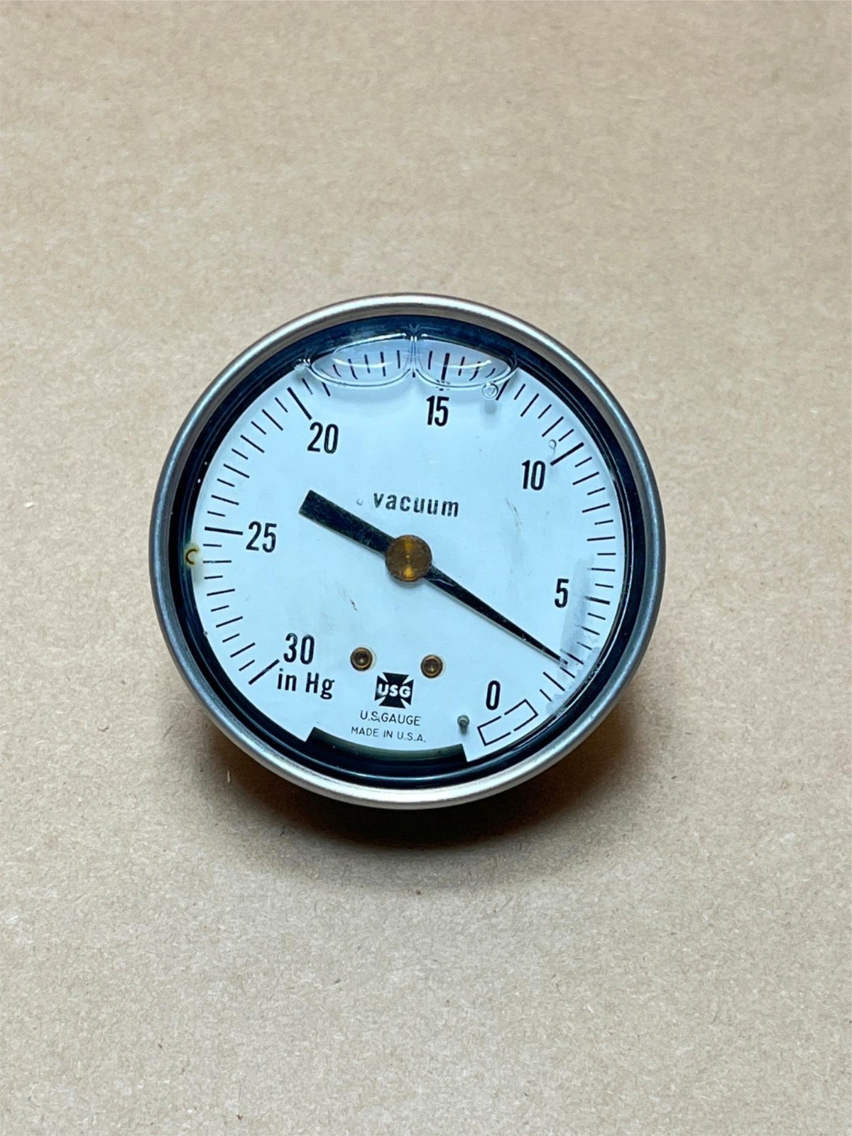 2.5" Stainless Vacuum Pressure Gauge -30inHG Rear 1/4" Connector