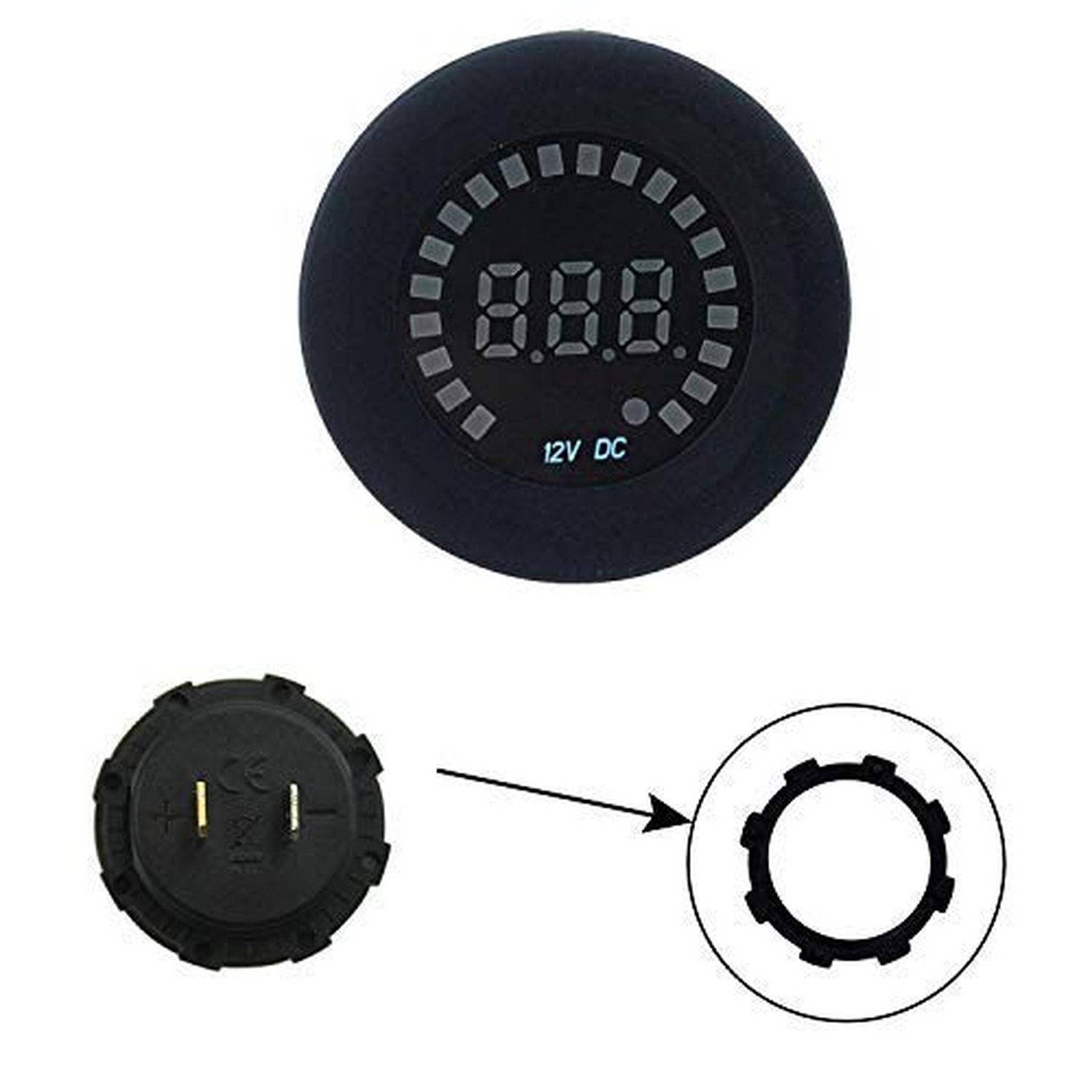 Universal Digital Display Voltmeter Waterproof Voltage Meter Green LED for DC...