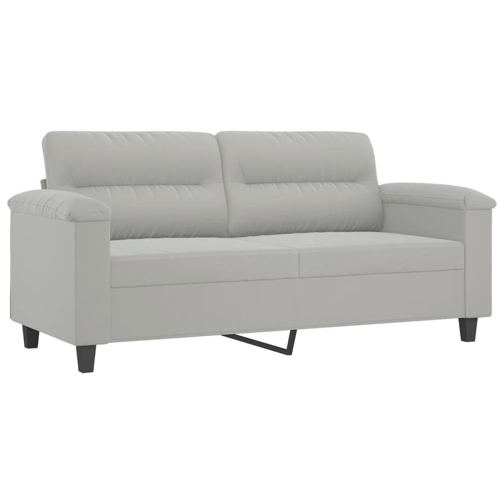 2-seater Sofa Light grey Microfiber, Metal, Textilene 2-seater