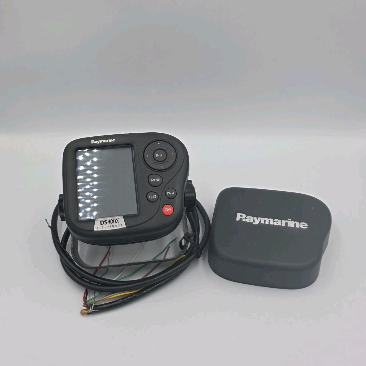 RAYMARINE Color HDFI Fish finder DS400X DISPLAY UNIT COVER CORD & BRACKET Tested