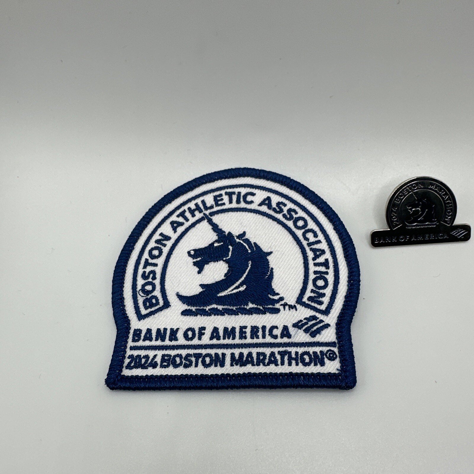 2024 Boston Marathon Pin And Patch Running BAA Unicorn Bank Of America