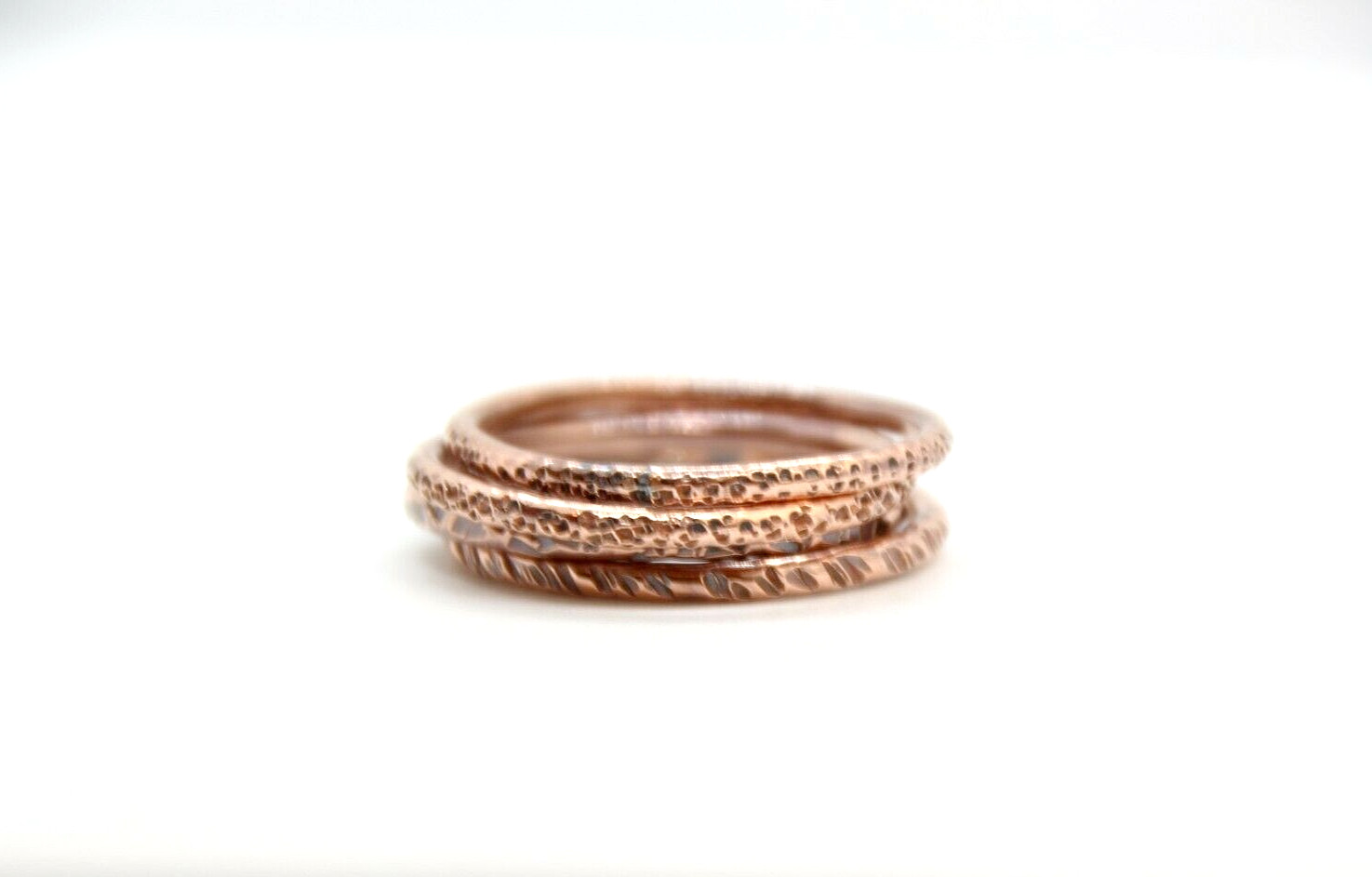 Copper Ring Stackable Hammered Rings Band Size 14 Promise Ring thin 2mm