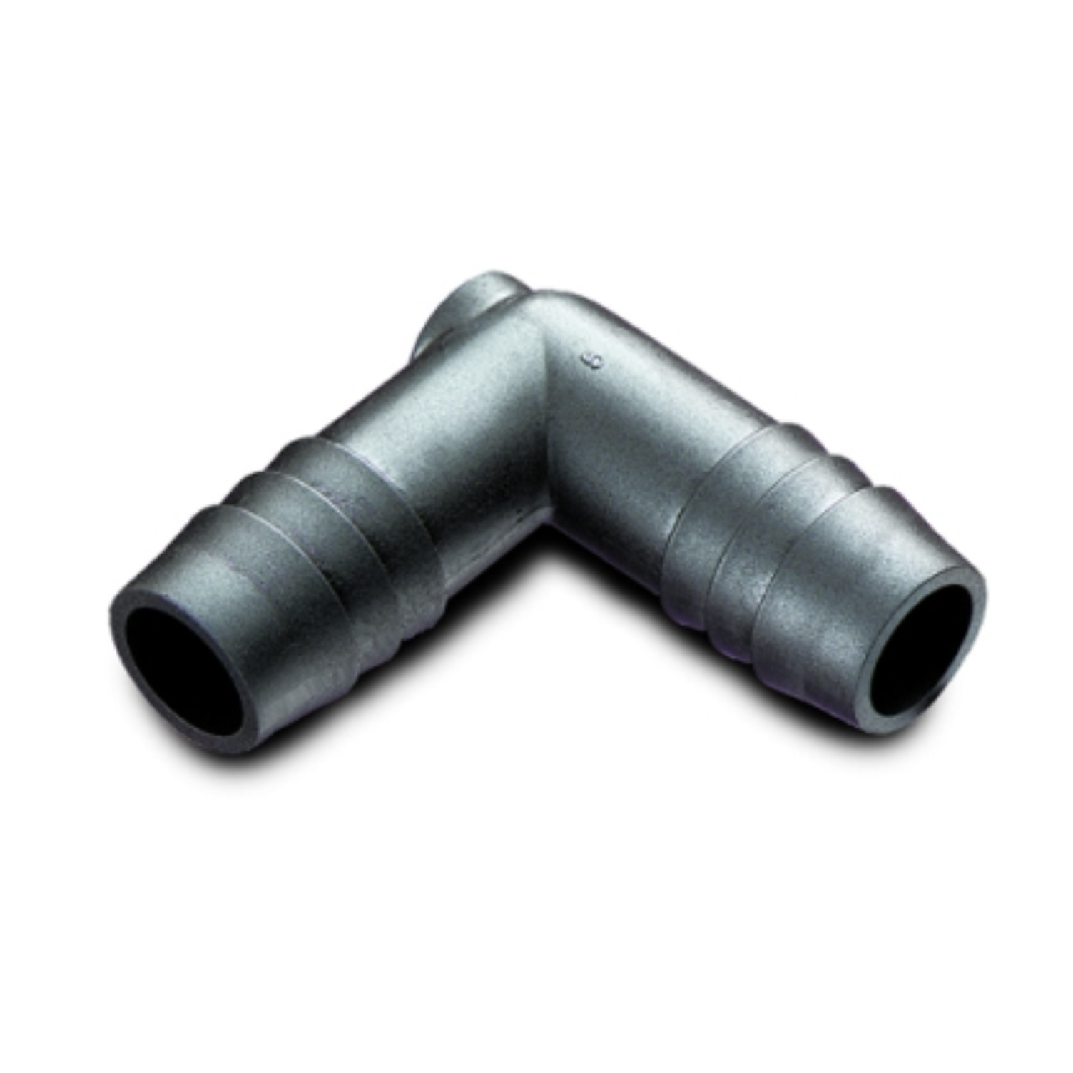 (2) Two 5/8" Hose ID Black HDPE Barbed Plastic Connector Fitting Elbow