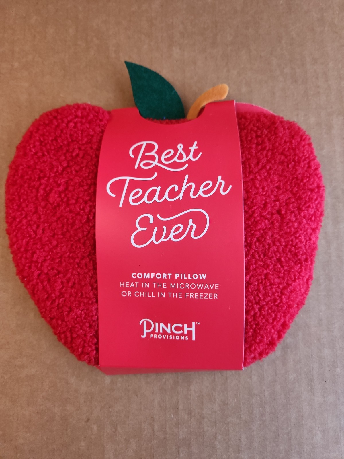 Red Apple Heat/Chill Comfort Pillow "BEST TEACHER EVER" Pinch Provisions, NEW