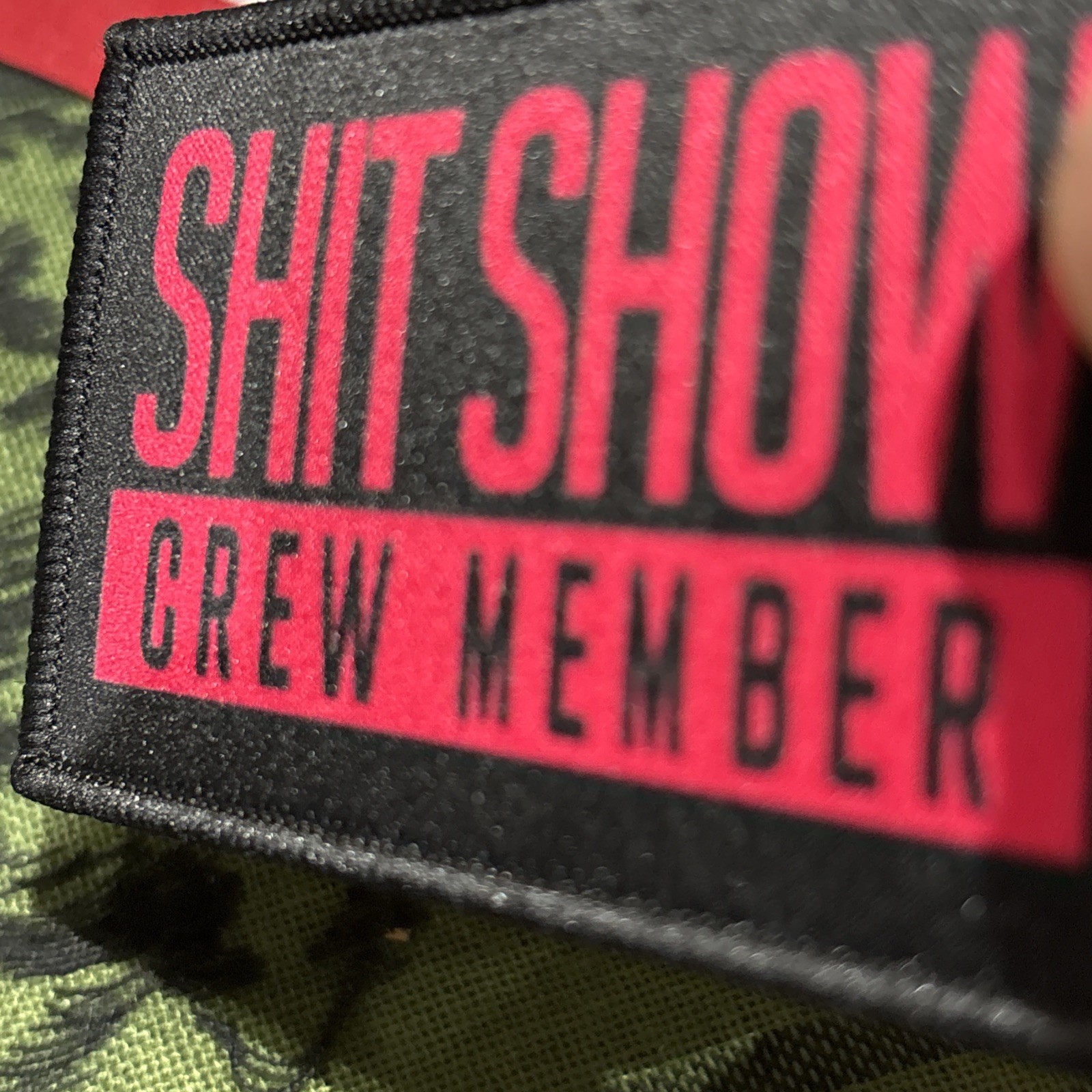 PINK Sh$t Show Crew Member Tactical Hook Loop Patch High Quality 2x3