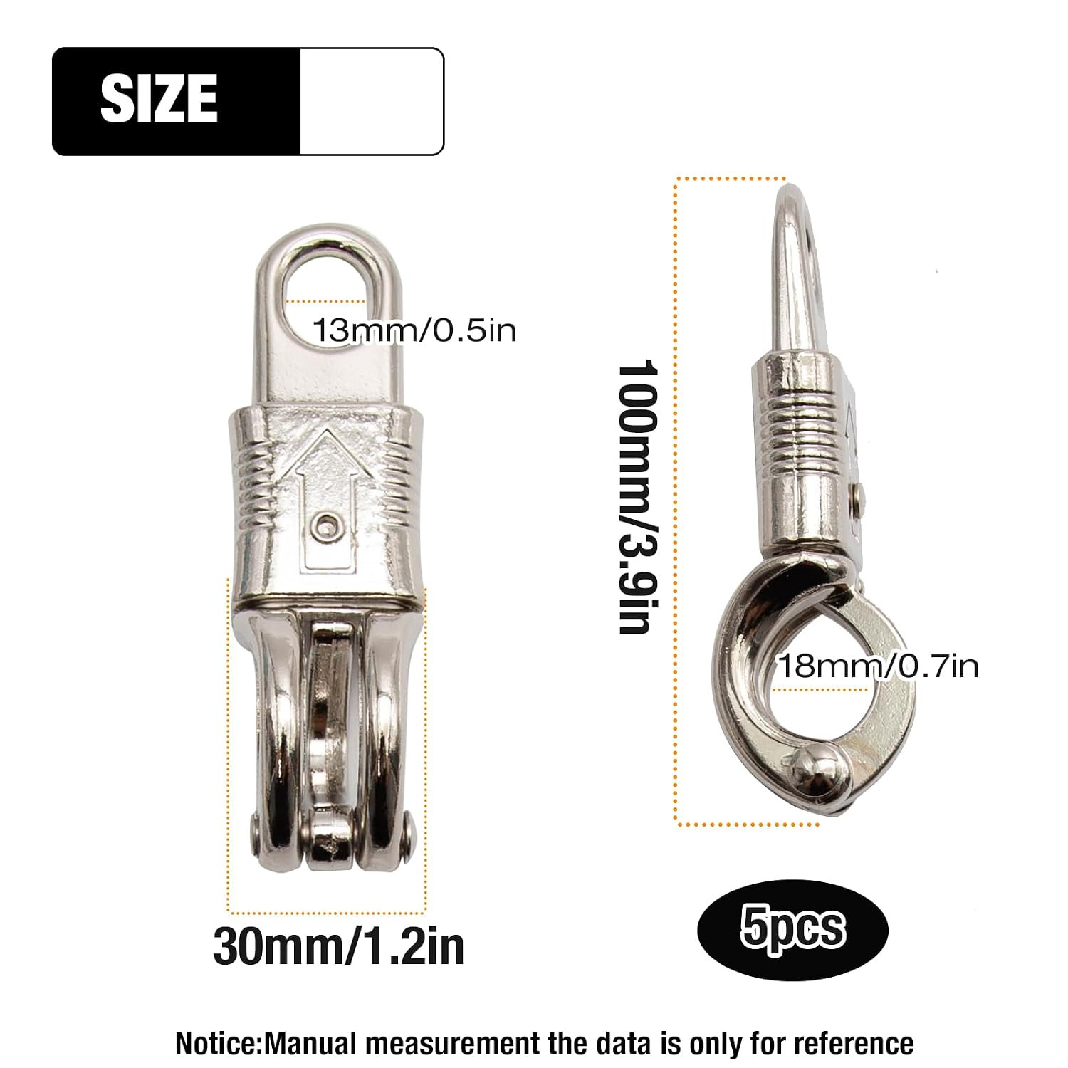 5-Pack Nickel Plated Quick Release Panic Snap with Fixed-Eye, Panic Snap Quick R
