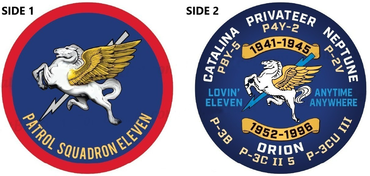 VP-11 PROUD PEGASUS PATRON PATROL SQUADRON ELEVEN P-3 ORION CHALLENGE CHIP COIN