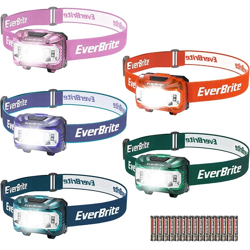 EverBrite Headlamp 5 Pack Kids Headlamp with Red Light & Memory Function 5 Modes